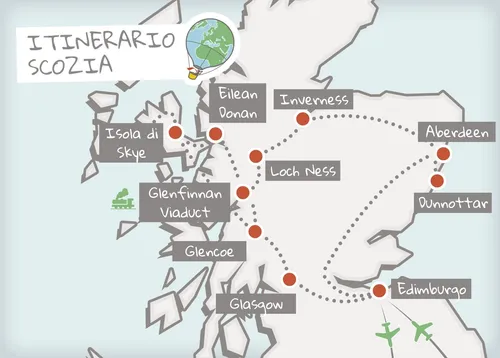Mappa Itinerario Scozia 2027